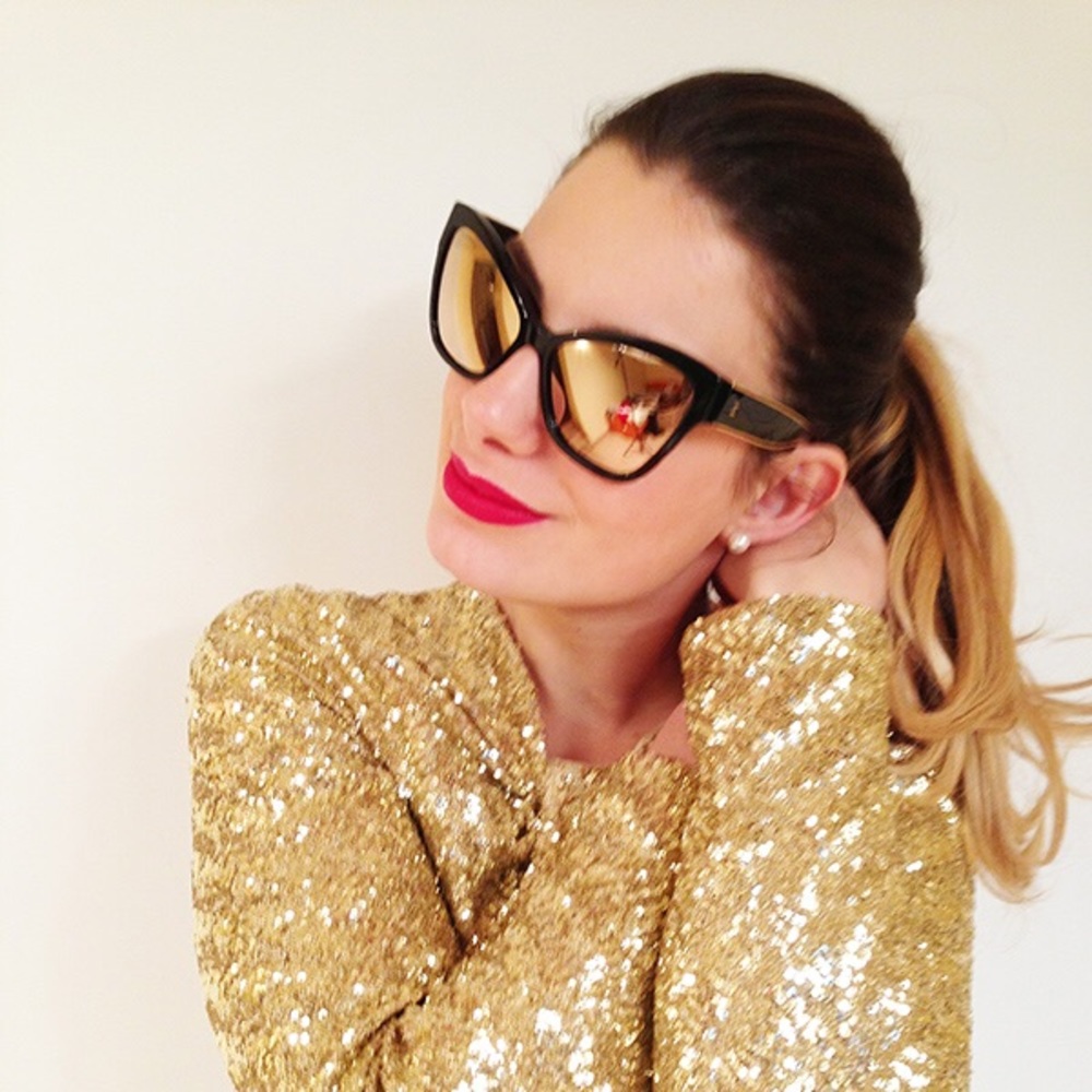 Chanel Prestige 18K Gold Cat Sunglasses